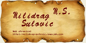 Milidrag Šulović vizit kartica